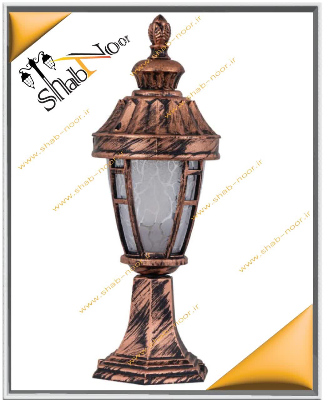 چراغ ویلایی سردر مدل آدرین رنگ مسی